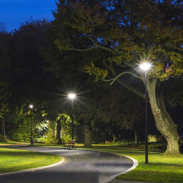LED SOLAR GARDEN LIGHT ROUND 7.5W CW 1500lm 120° 520X137 WITH SENSOR AND RF CONTROL IP65