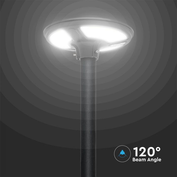 LED SOLAR GARDEN LIGHT ROUND 7.5W CW 1500lm 120° 520X137 WITH SENSOR AND RF CONTROL IP65