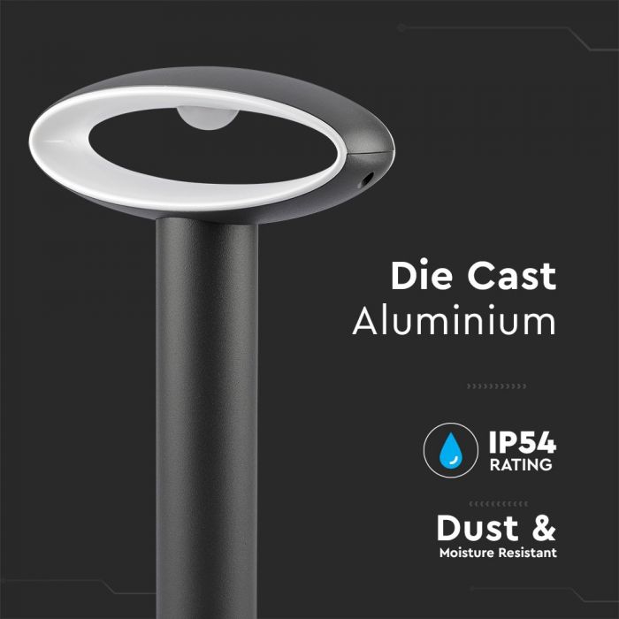 LED BOLLARD LAMP with LAP SHADE 9W WW 500lm 300° 20X8X30 IP54 DARK GREY