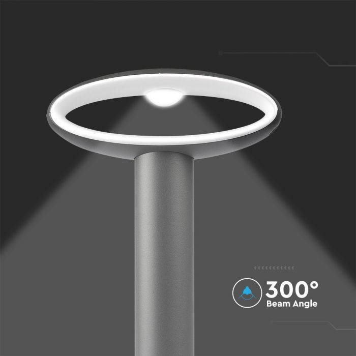 LED BOLLARD LAMP with LAP SHADE 9W WW 500lm 300° 20X8X30 IP54 DARK GREY