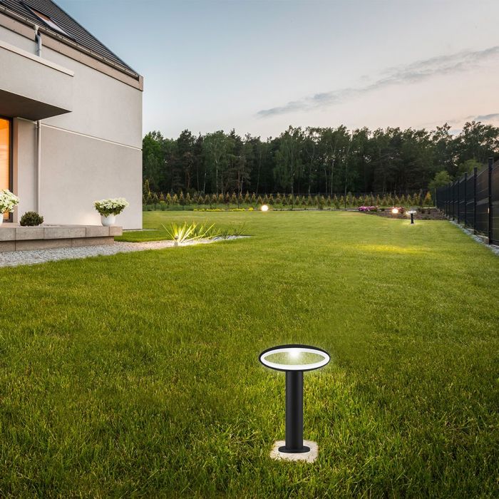 LED BOLLARD LAMP with LAP SHADE 9W DL 500lm 300° 20X8X30 IP54 DARK GREY