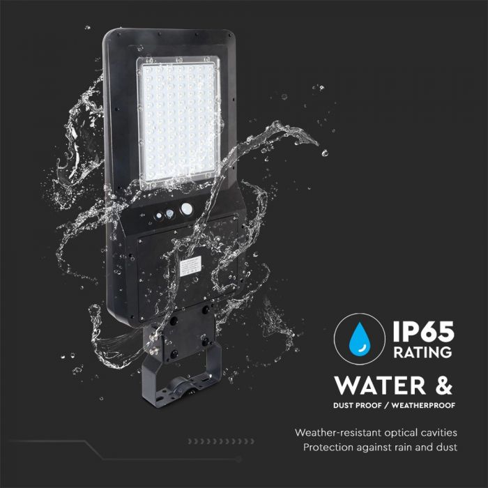 LED SOLAR STREET LIGHT WITH SENSOR 40W DL 4800lm 120lm/W 120° IP65 BLACK A++