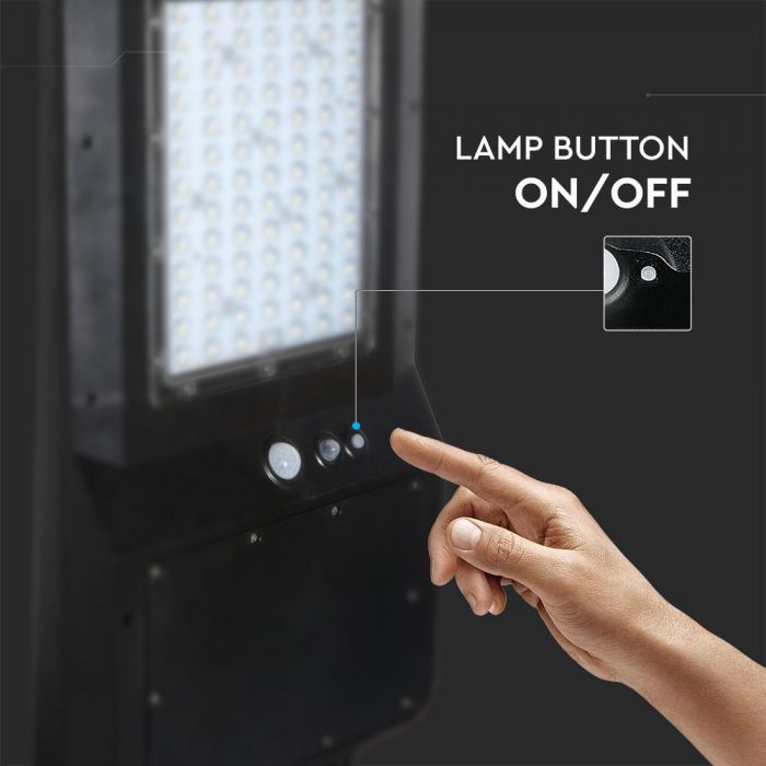 LED SOLAR STREET LIGHT WITH SENSOR 40W CW 4800lm 120lm/W 120° IP65 BLACK A++