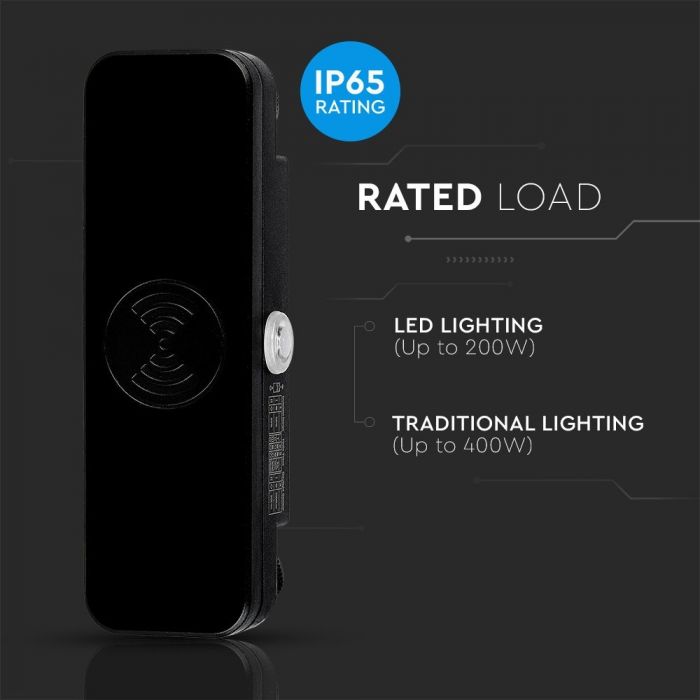 LED MICROWAVE SENSOR 200W 5-6cm IP65 BLACK