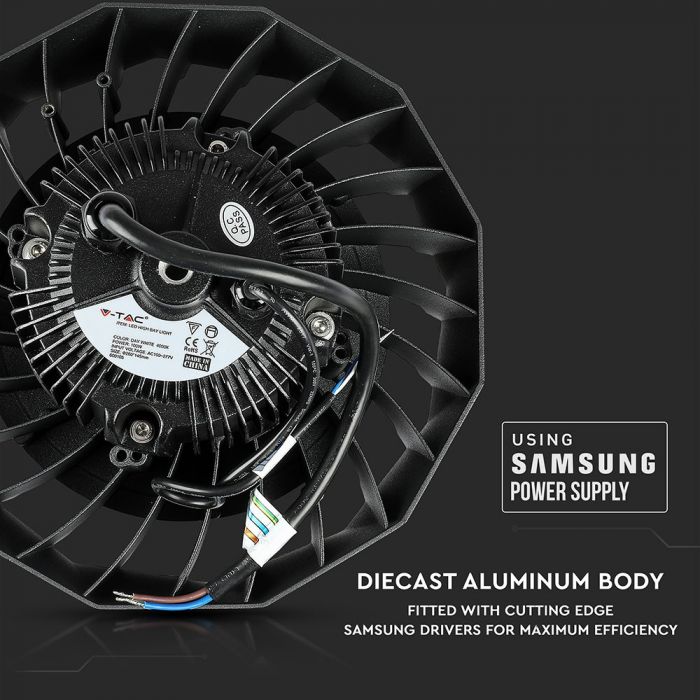LED Highbay SAMSUNG Chip/DRIVER 100W 120 lm/Watt Black Body 6000K