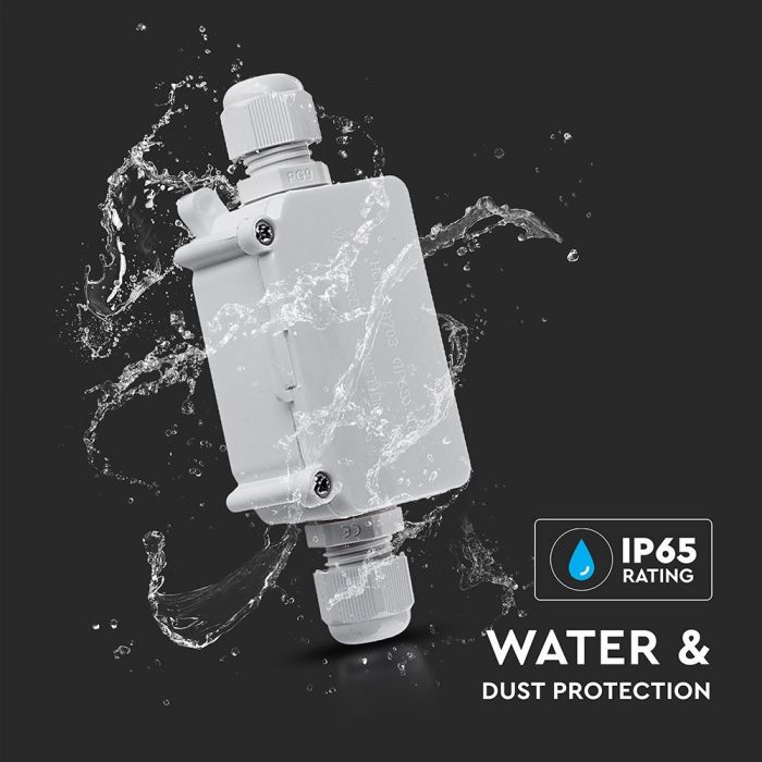 PLASTIC SQUARE BOX WITH TERMINAL BLOCK IP68 WHITE