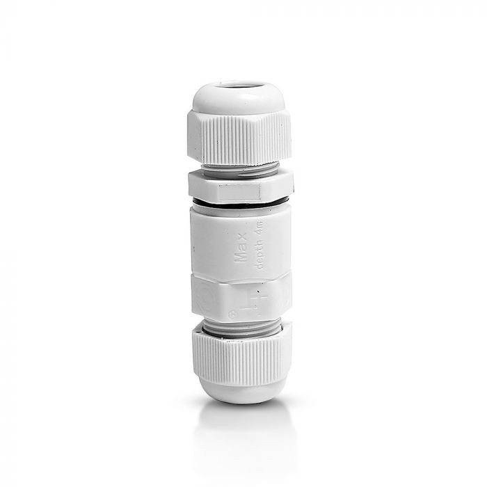 PLASTIC CYLINDER BOX + TERMINAL BLOCK (5-9mm) IP68 WHITE