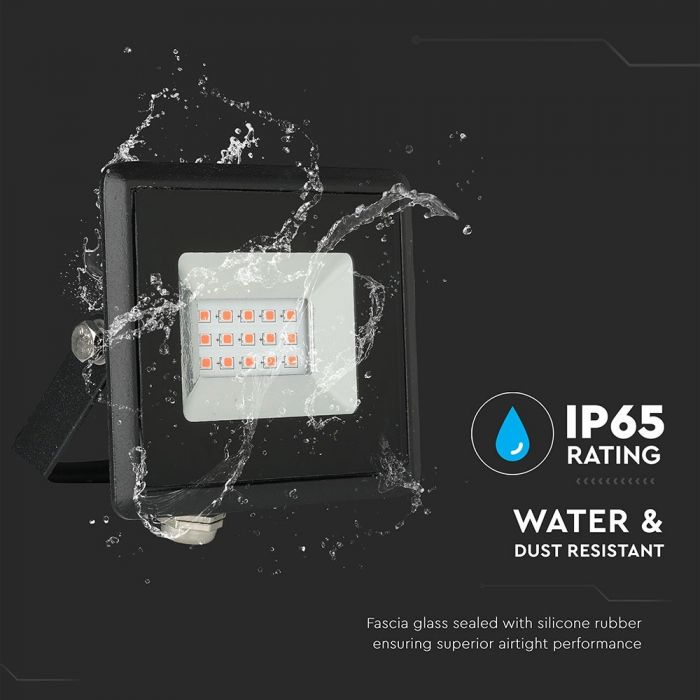 10W LED Floodlight SMD E-Series Black Body Red IP65