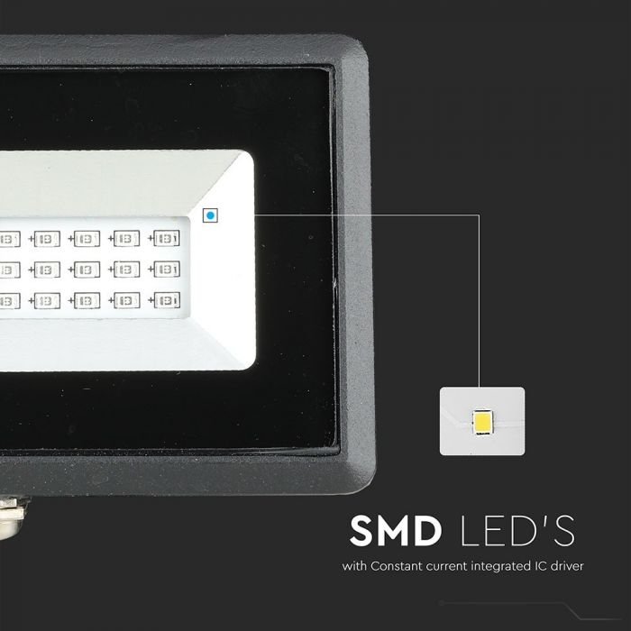 10W LED Floodlight SMD E-Series Black Body Blue IP65