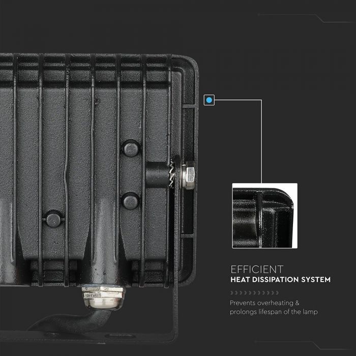 10W LED Floodlight SMD E-Series Black Body Blue IP65