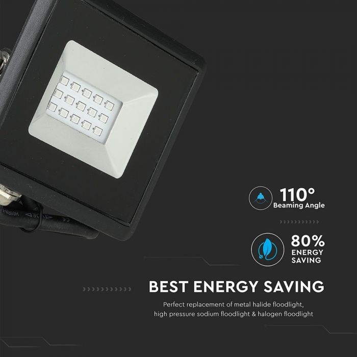 10W LED Floodlight SMD E-Series Black Body Blue IP65
