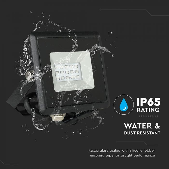 10W LED Floodlight SMD E-Series Black Body Blue IP65
