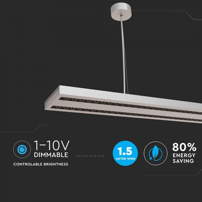 LED Linear Light SAMSUNG Chip 60W Hanging White Body 4000K