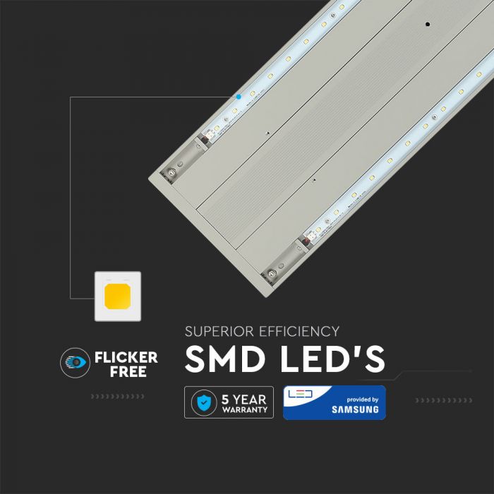 LED Linear Light SAMSUNG Chip 60W Hanging Silver Body 4000K
