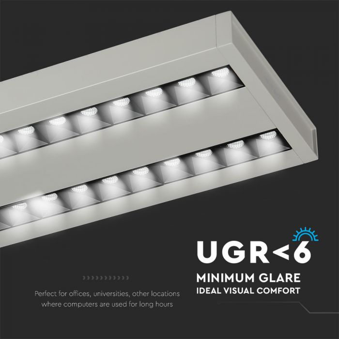 LED Linear Light SAMSUNG Chip 60W Hanging Silver Body 4000K