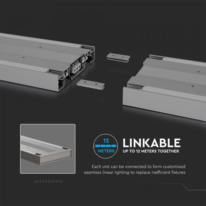 LED Linear Light SAMSUNG Chip 60W Hanging Silver Body 4000K