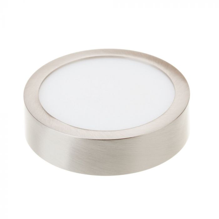 LED SURFACE ROUND SLIM DOWNLIGHT 6W 400lm WW 120° 90X24 SATIN NICKEL