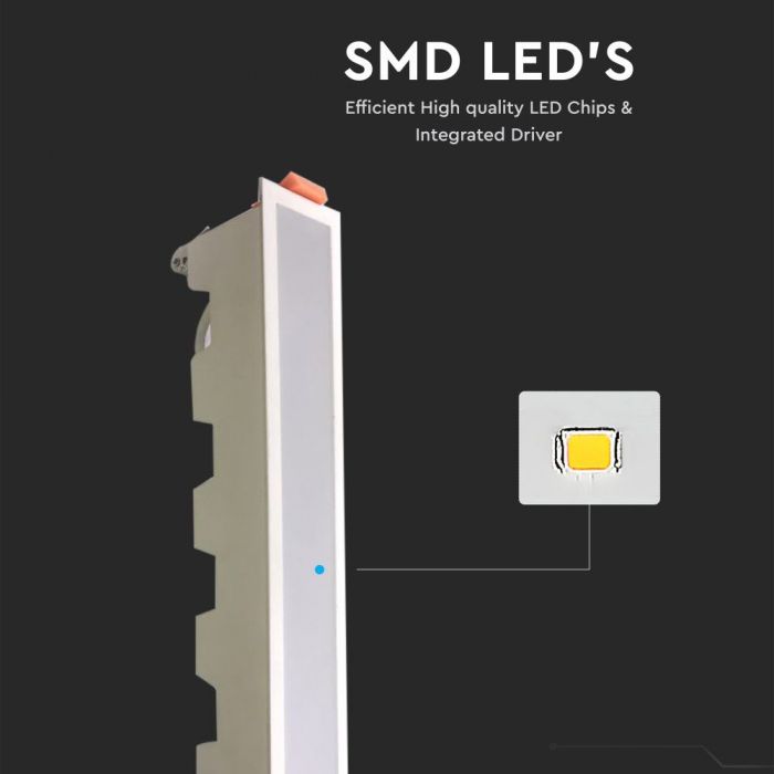 LED LINEAR LIGHT 30W WW 2400lm 120° 430X45X65 (405X32) ALUMINIUM