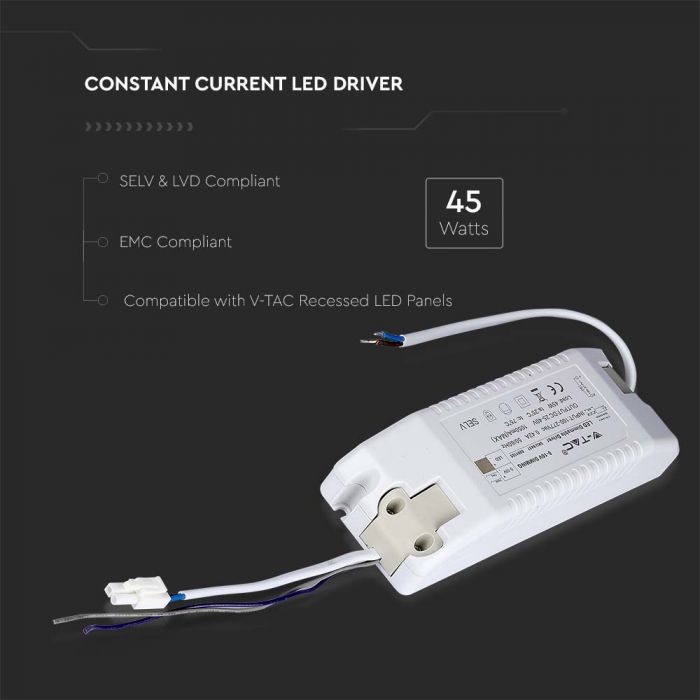 LED DRIVER FOR PANELS 45W 1-10V DIMMABLE