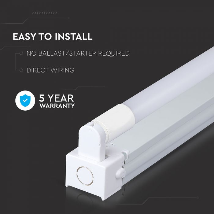 LED TUBE FITTING 5FT SINGLE + TUBE 22W CW 2000lm