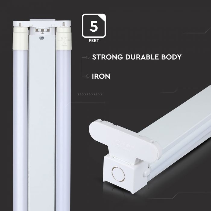 LED TUBE FITTING 5FT TWIN + 2 X TUBE 22W CW 4000lm