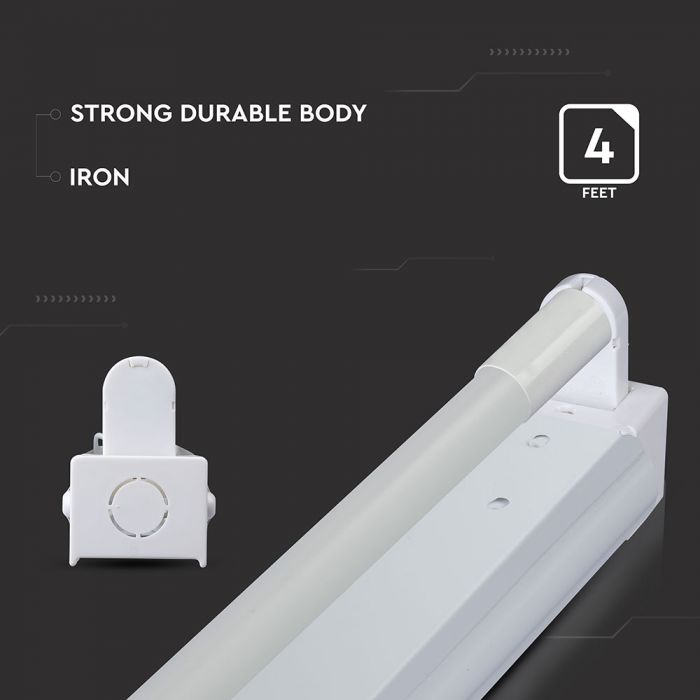 LED TUBE FITTING 4FT SINGLE + TUBE 18W CW 1700lm