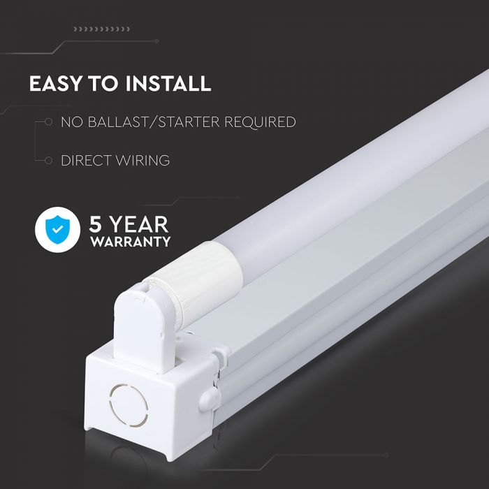 LED TUBE FITTING 4FT SINGLE + TUBE 18W CW 1700lm