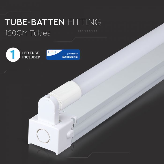 LED TUBE FITTING 4FT SINGLE + TUBE 18W CW 1700lm