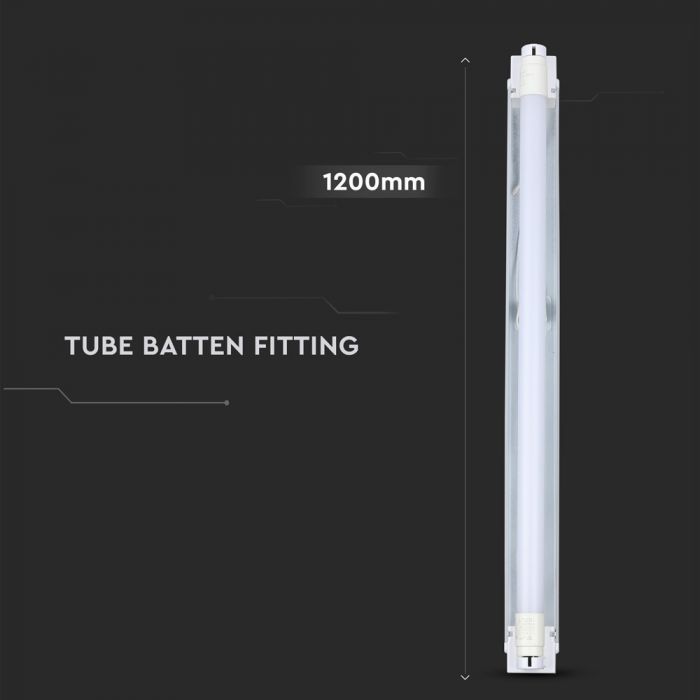 LED TUBE FITTING 4FT SINGLE + TUBE 18W CW 1700lm