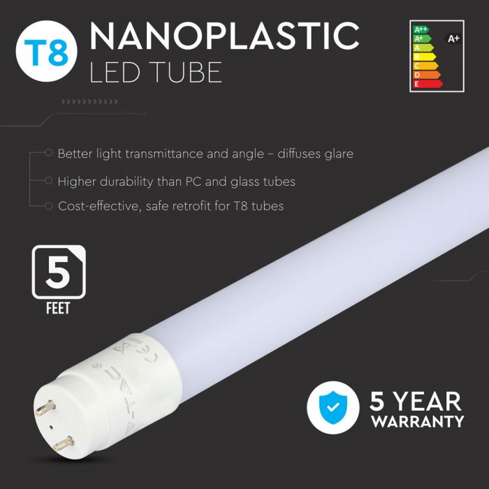 LED Tube SAMSUNG Chip 150cm 18W G13 Nano Plastic 4000K