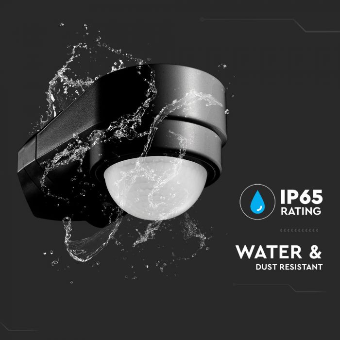 LED INFRARED MOTION SENSOR WALL 180° 10m MAX. 600W IP65 BLACK