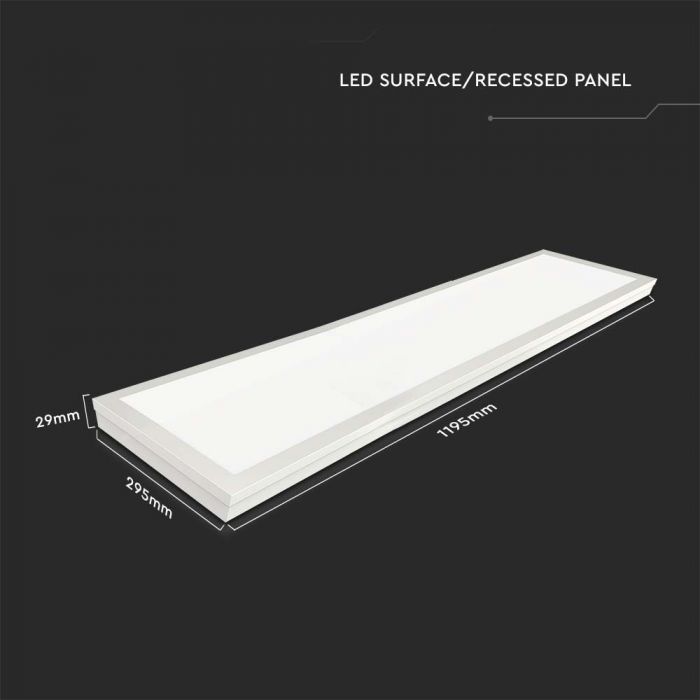LED SURFACE PANEL 40W 4000lm CW 120° 1200X300X29