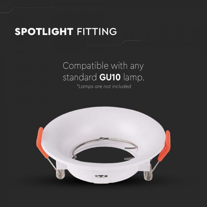 LED BRACKET GU10 ROUND WHITE PC 80X40 (80)