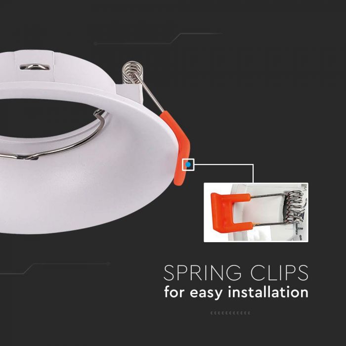 LED BRACKET GU10 ROUND WHITE PC 80X40 (80)