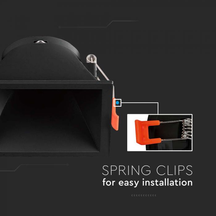 LED BRACKET GU10 SQUARE BLACK PC 93X93X55 (83)