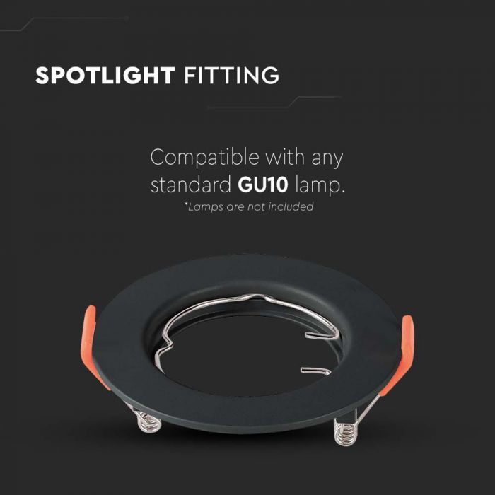 LED BRACKET GU10 ROUND BLACK 81x40mm (63mm)
