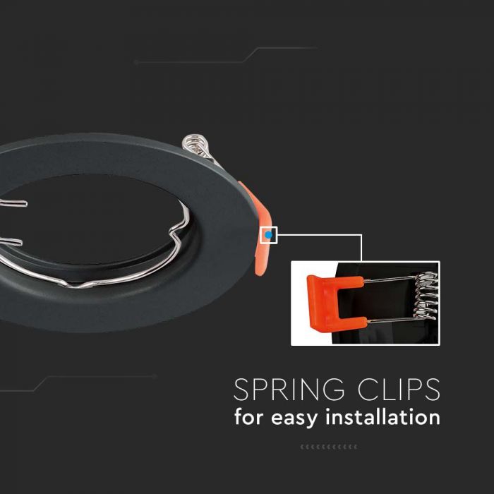 LED BRACKET GU10 ROUND BLACK 81x40mm (63mm)