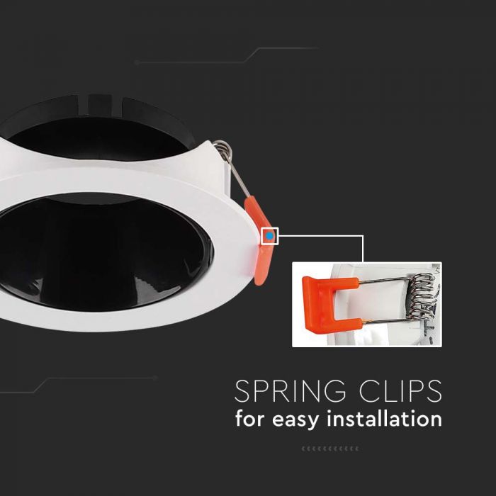LED BRACKET GU10 ROUND WHITE + BLACK REFLECTOR PC 85X40 (72)