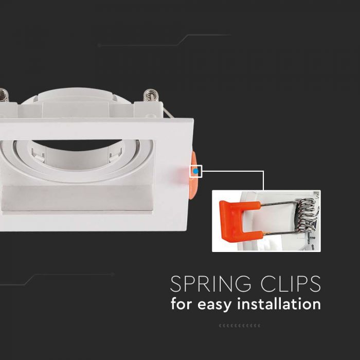 LED BRACKET GU10 SQUARE WHITE PC 102X102X42 (95X95) MOV