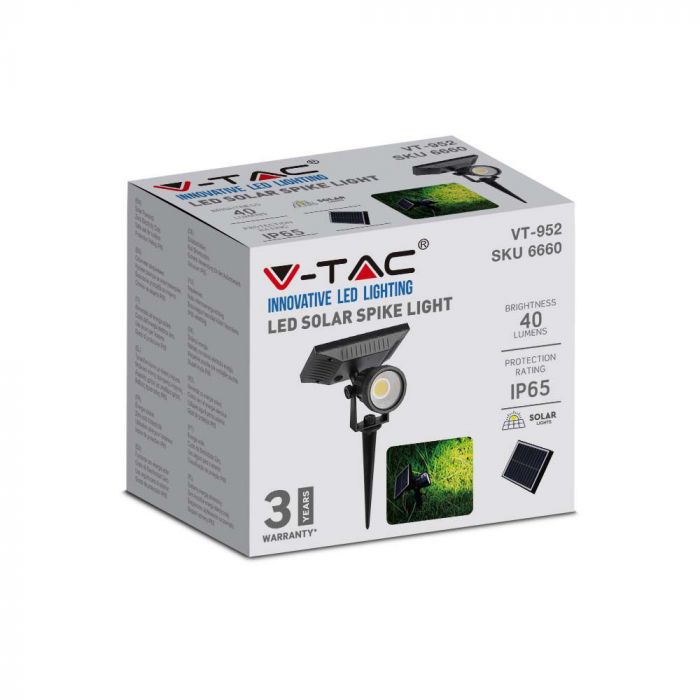 LED SOLAR SPIKE 2W CW 40lm 14X15X28 IP65