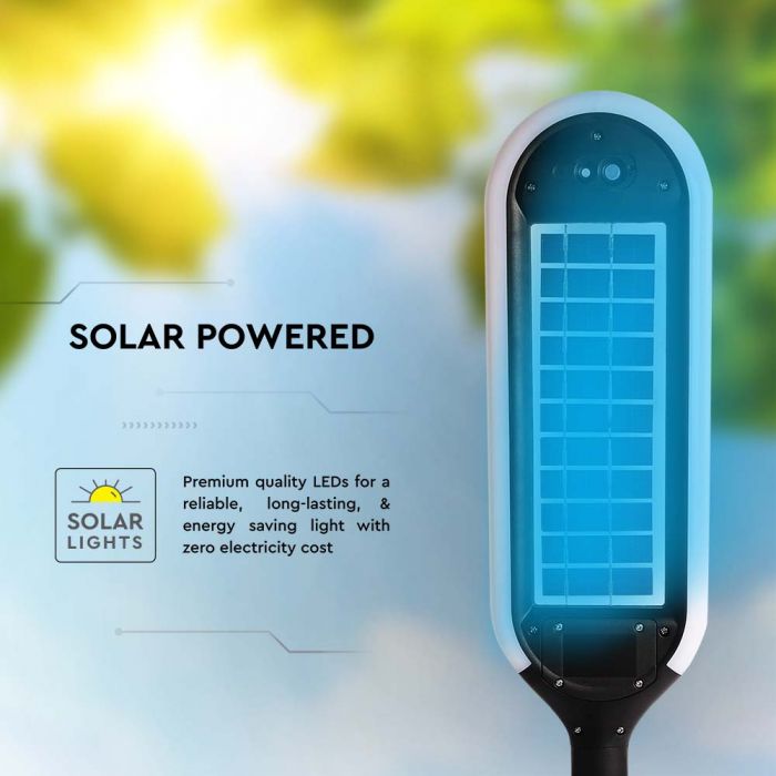 LED SOLAR BOLLARD LIGHT WHITE+BLACK 5W WW 400lm 360° 706X155 IP65