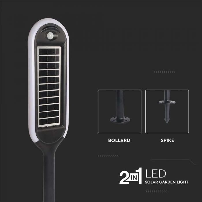 LED SOLAR BOLLARD LIGHT WHITE+BLACK 5W WW 400lm 360° 706X155 IP65