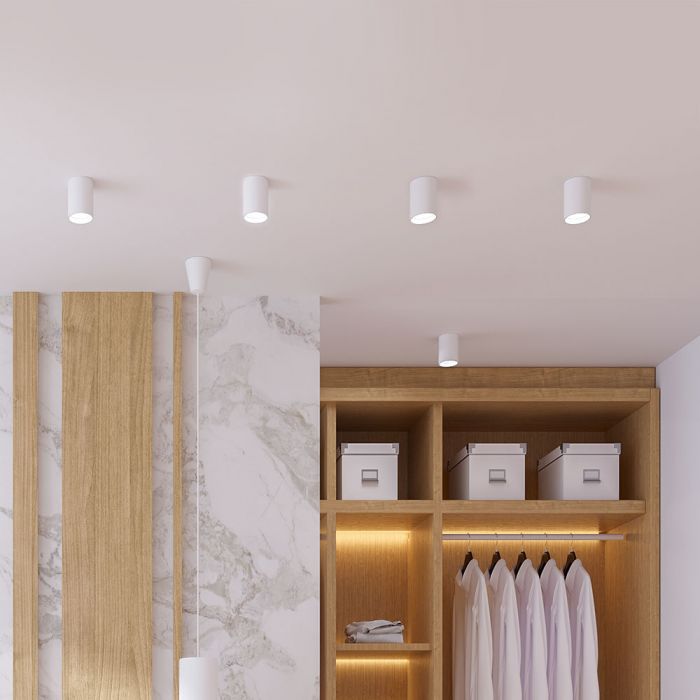 LED SURFACE MOUNTED GU10 FITTING ROUND WHITE 98x118mm