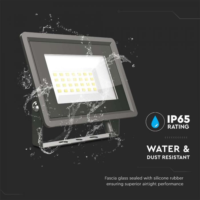 LED FLOOD SMD SLIM 20W CW 110° 1650lm IP65 BLACK