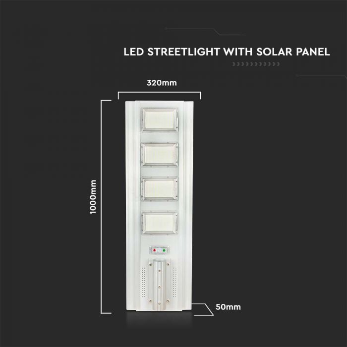 LED SOLAR STREET LIGHT 50W CW 4300lm 120° 1000X320X50 IP65 SILVER
