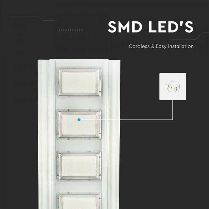 LED SOLAR STREET LIGHT 50W CW 4300lm 120° 1000X320X50 IP65 SILVER