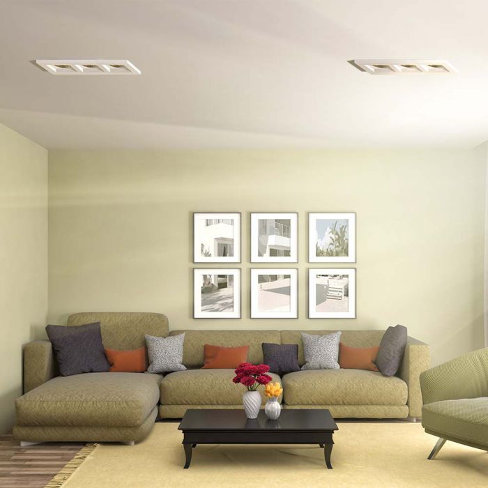 LED BRACKET 3xGU10 SQUARE WHITE 280x100x40 (285x105) GYPSUM