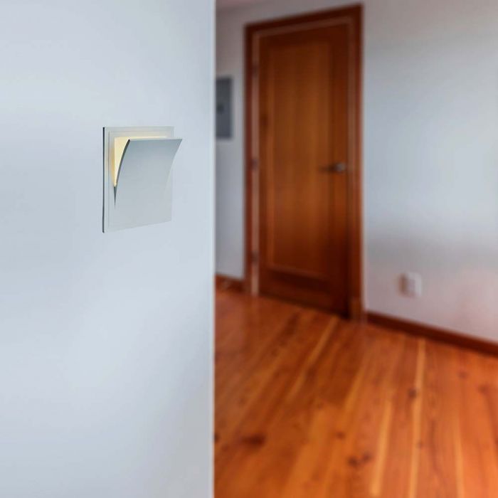 LED WALL FITTING E14 SQUARE WHITE GYPSUM 255x315x180 (260x320)