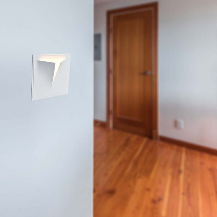 LED WALL FITTING G9 SQUARE WHITE GYPSUM 310x260x170 (315x265)