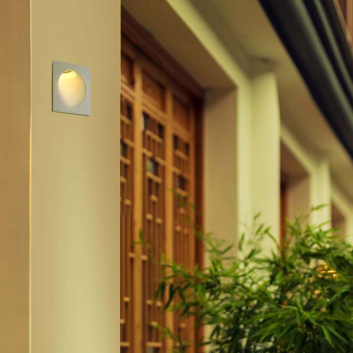 LED BRACKET GU10 ROUND WHITE 120x120x60 (125x125) GYPSUM